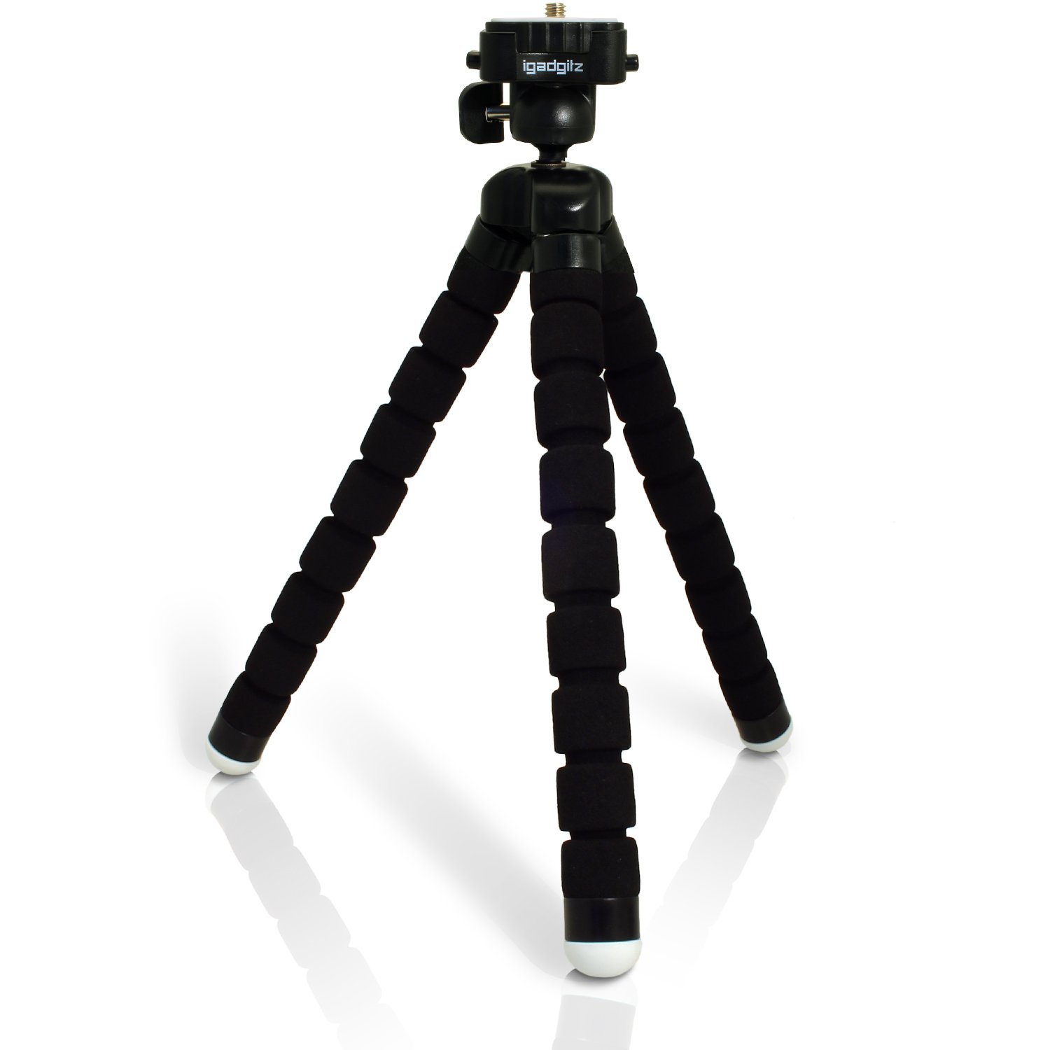 Lightweight Universal Flexible Foam Mini Tripod for DSLR Cameras with Quick Release Plate - Black | Portable Travel Tripod for Photography, Vlogging & Outdoor Shooting