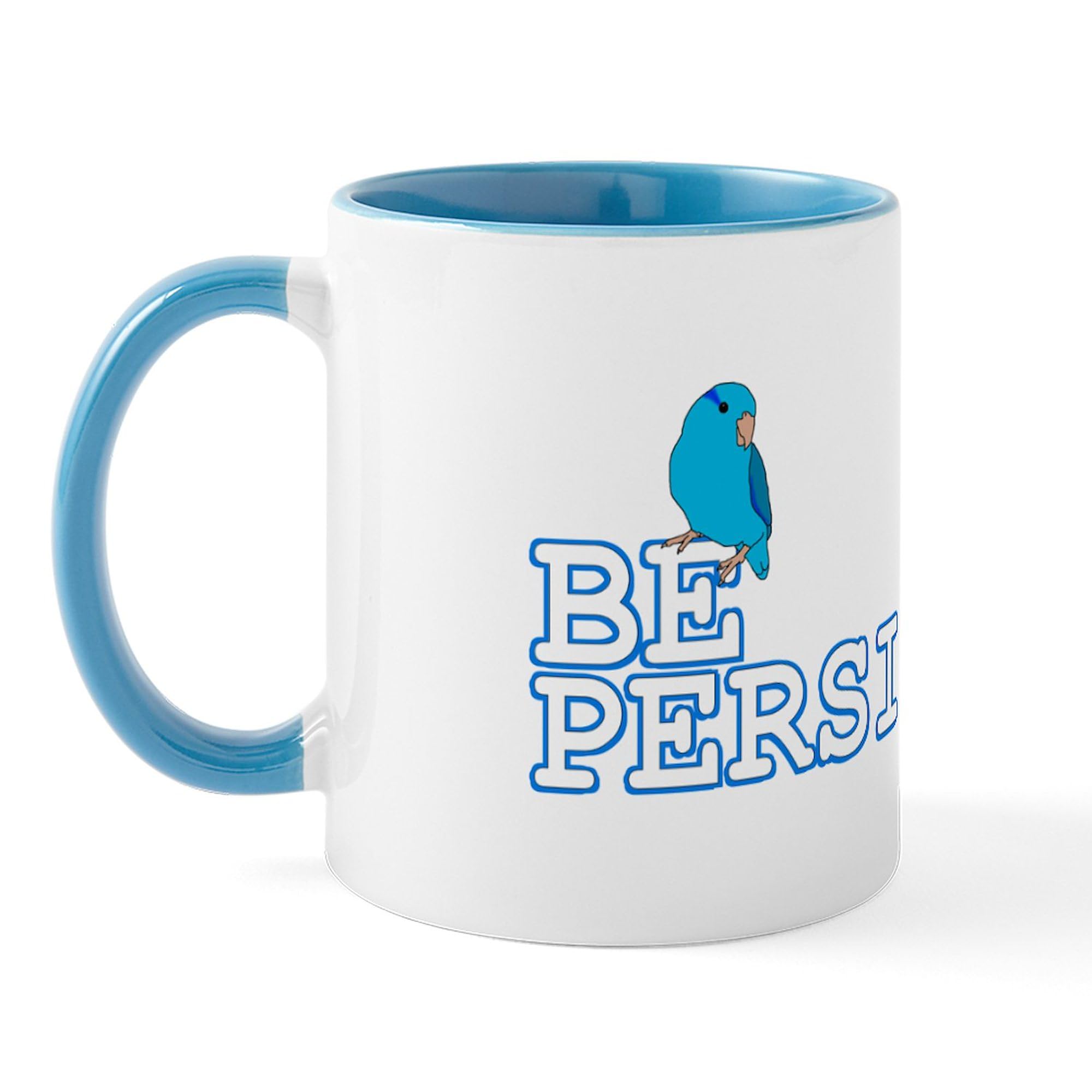 Be Persistent Parrotlet Ceramic Coffee Mug 11 oz (325 ml) - Funny & Inspirational Gift for Office, Home, or Travel - Perfect for Tea, Coffee & Hot Beverages