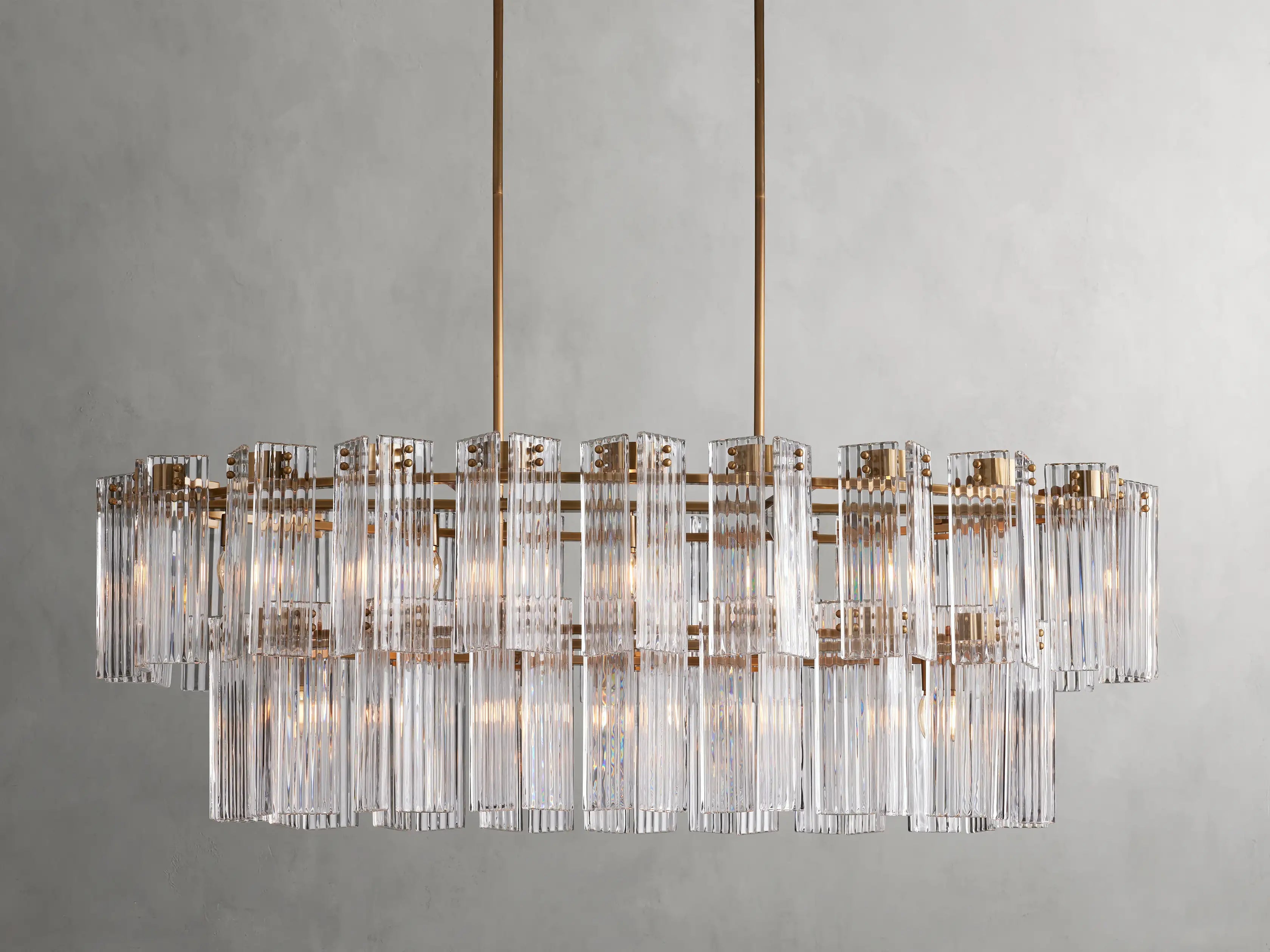 Delsie Oval Chandelier 51'' 63'' 72'' - Modern Crystal Ceiling Light Fixture for Dining Room, Living Room & Bedroom Lighting