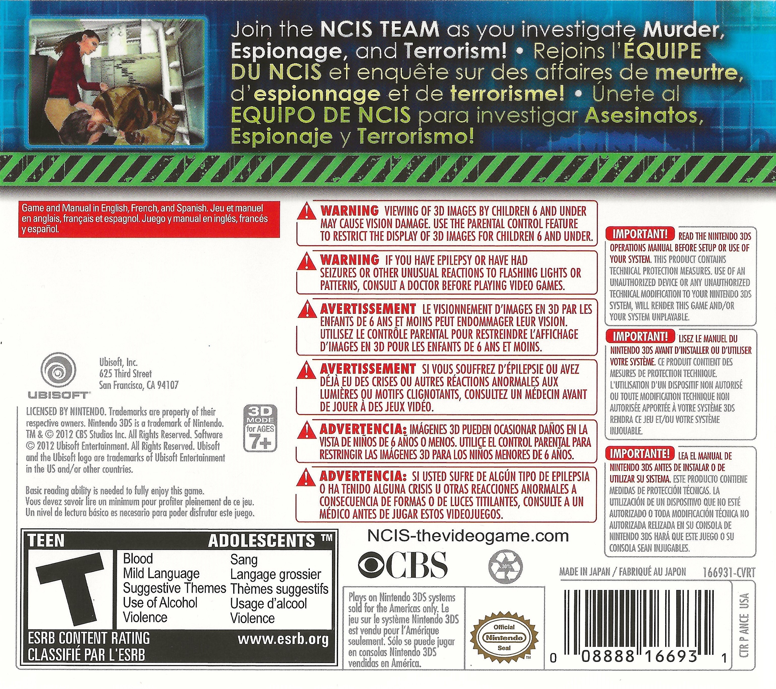 Used NCIS 3DS Video Games - Nintendo 3DS Action Adventure Game | Great for Collectors & NCIS Fans | Perfect for Travel & Entertainment