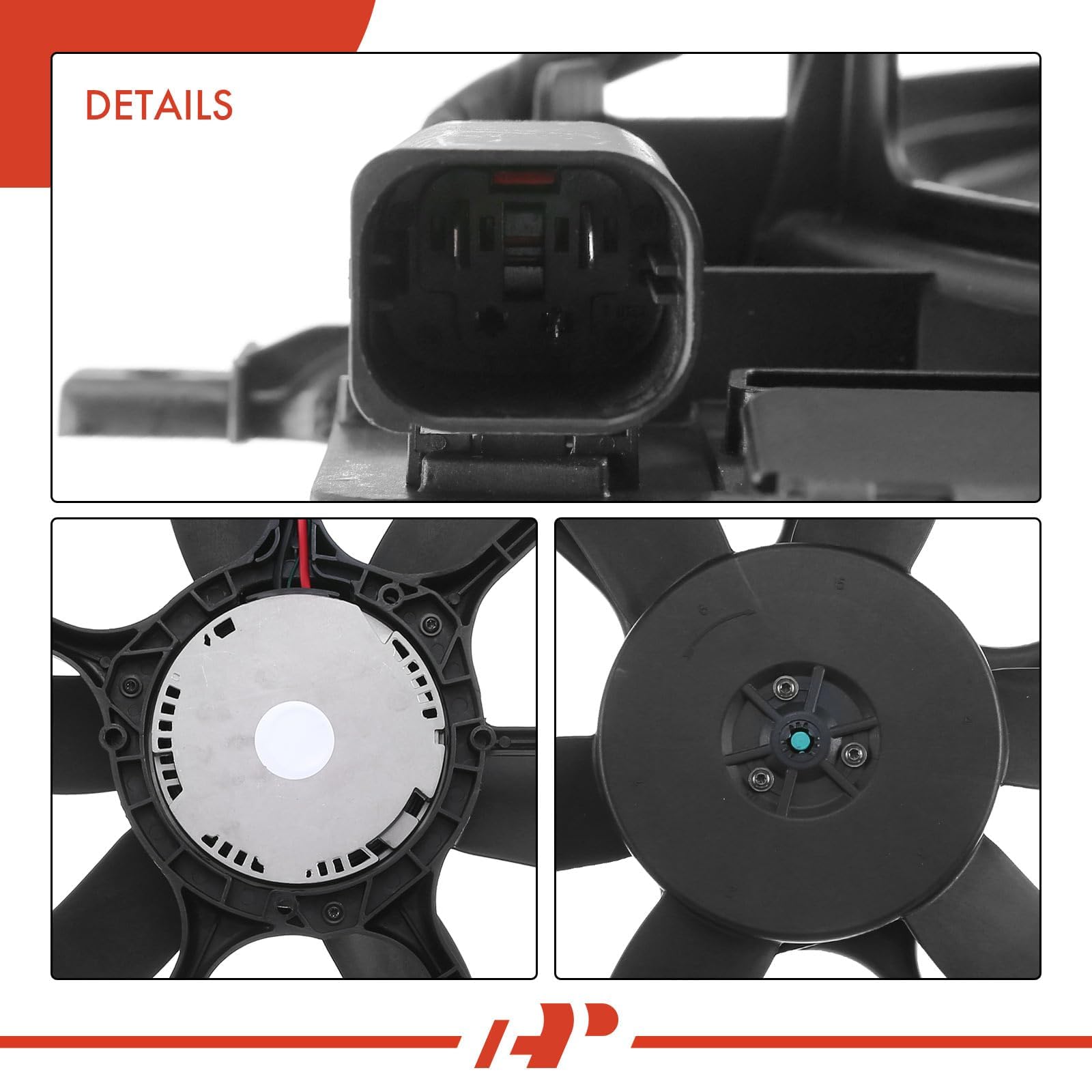 Premium Brushless Motor Engine Radiator Cooling Fan Assembly with 6 Blades - Compatible with BMW E70 X5 2007-2010 Models (Replaces OEM# 17427598738, 17427537357) - Perfect for Engine Overheating Prevention & Summer Driving Protection