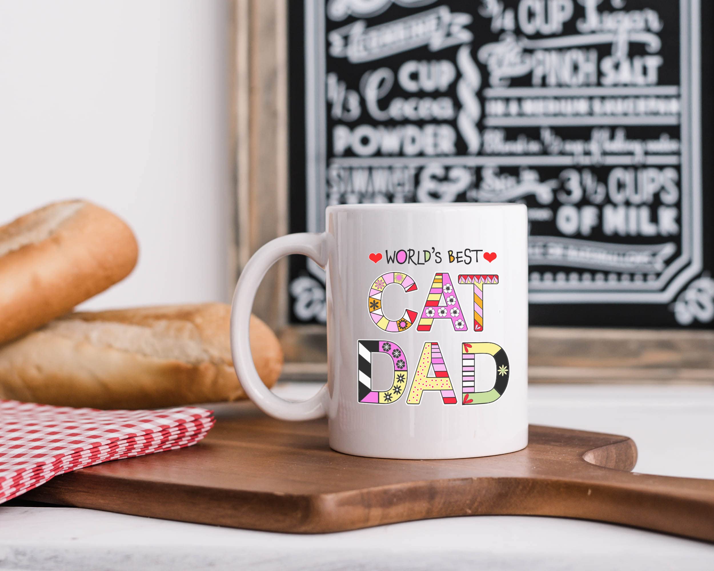 Funny Cat Mom & Dad Ceramic Coffee Mugs - Cute Kitty Themed Gift for Cat Lovers - Best Novelty Cup for Crazy Cat Ladies & Guys - Perfect for Morning Coffee, Office Use & Cat-Themed Gift Giving