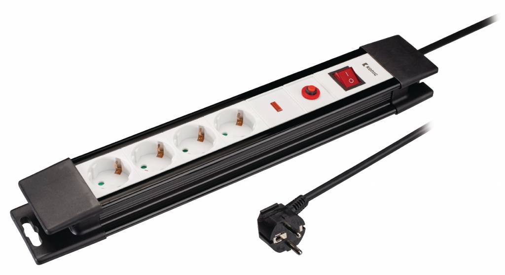 Pro Line 4-Outlet Surge Protector Power Strip with 3m/10ft Cord - Grounded for Home & Office Safety | Perfect for Computers, TVs & Electronics
