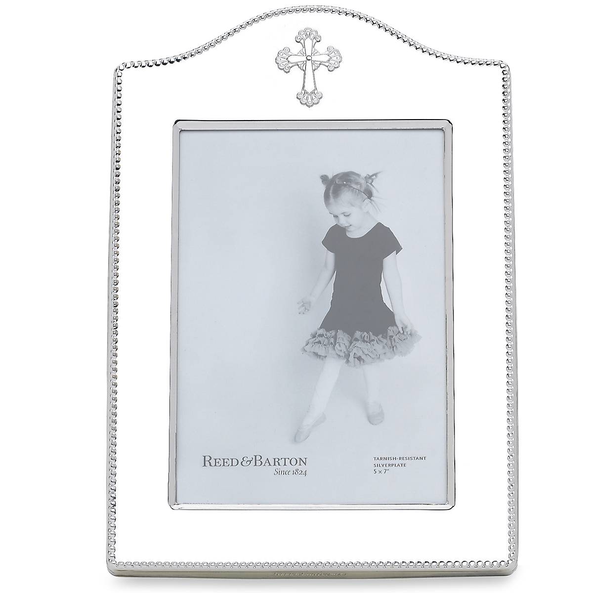 Elegant Abbey Cross Silverplate 5x7 Photo Frame - Perfect for Wedding, Baptism & Religious Gifts | Home Decor & Wall Display