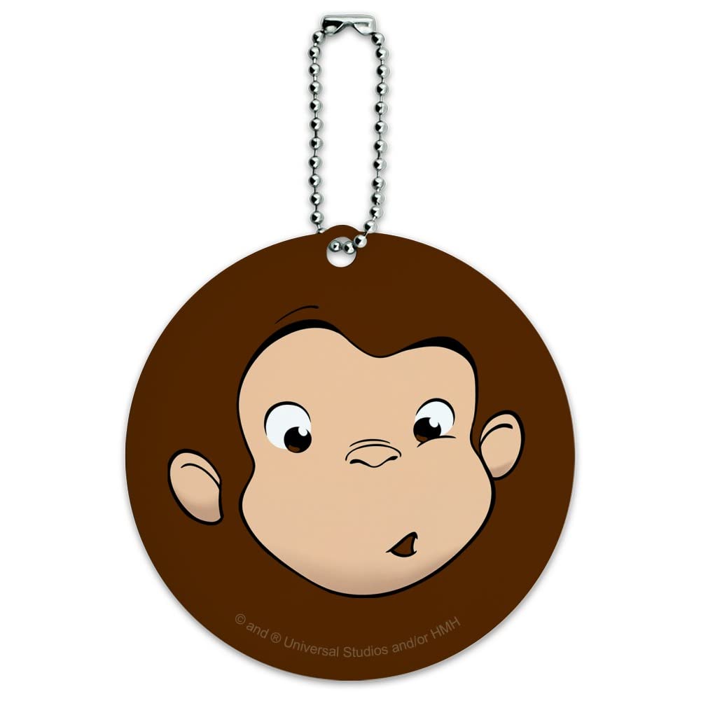 Curious George Round Luggage ID Tag - Personalized Suitcase Name Tag for Carry-On Bags - Perfect for Travel, Kids' Backpacks & School Supplies