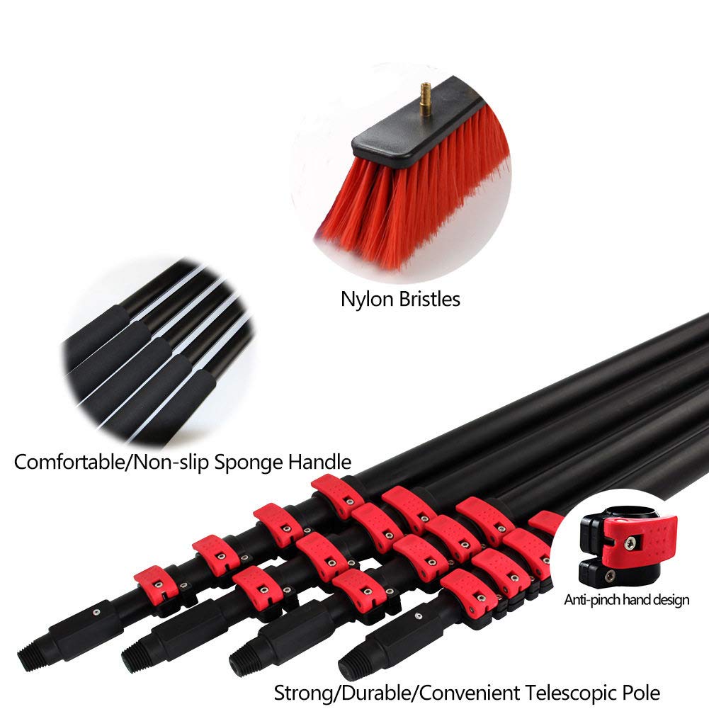 Solar Panel & Window Cleaning Pole Kit - 3.6M to 11M Extendable Water Fed Brush System with Telescopic Pole for Home & Commercial Use (12FT/3.6M) - Perfect for Rooftop Solar Maintenance and High Window Washing