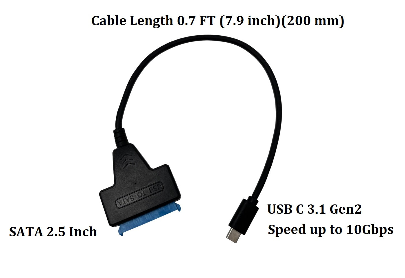 USB C to SATA Adapter Cable 10Gbps USB 3.1 Gen 2 for External Hard Drive SSD HDD - Fast Data Transfer for MacBook Pro, Windows Laptop, Desktop PC