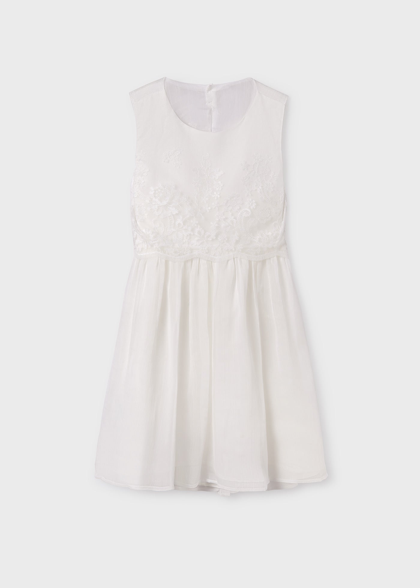 6944 Embroidered Floral Dress for Teen Girls - Natural Cotton, Casual & Party Wear