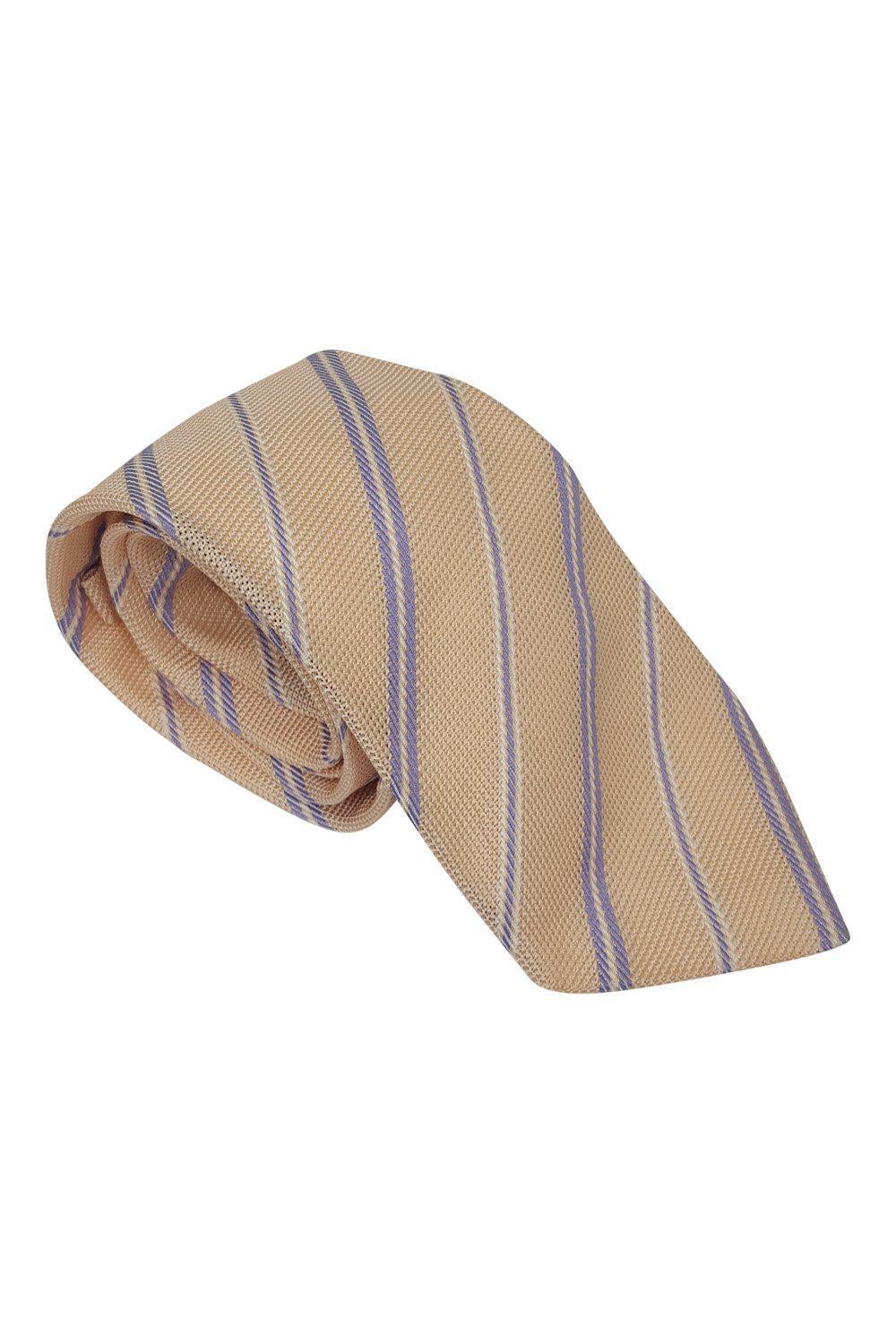 100% Pure Silk Salmon Pink Diagonal Pattern Necktie for Men - Elegant Formal & Business Attire Accessory - Perfect for Weddings, Office, and Special Occasions