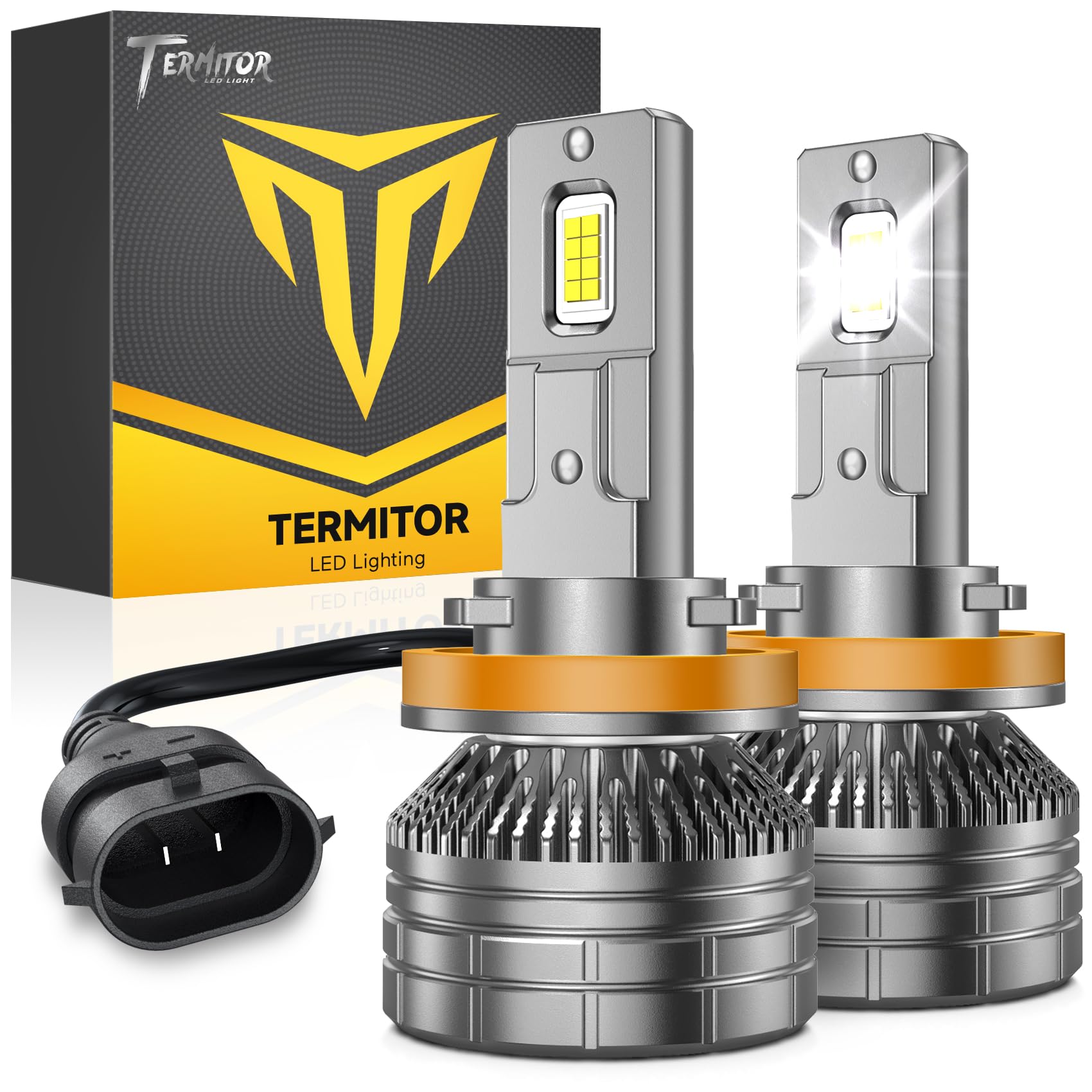 **H11 LED Headlight Bulbs 24000LM 600% Brighter 120W H8 H9 Compatible 6500K Cool White 60000Hrs Lifespan IP68 Waterproof Plug-and-Play (Pack of 2) - Perfect for Cars, Trucks, SUVs, Off-Road & Night Driving**