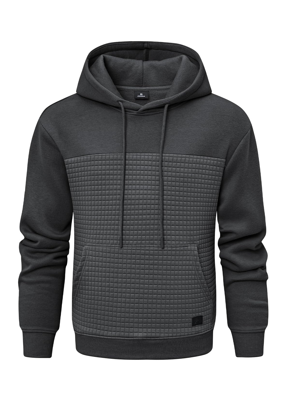 JMIERR Men's Fleece Pullover Hoodie - Soft Long Sleeve Waffle Knit Sweatshirt with Drawstring Hood & Pockets | Casual Winter Wear for Outdoor Activities & Lounge
