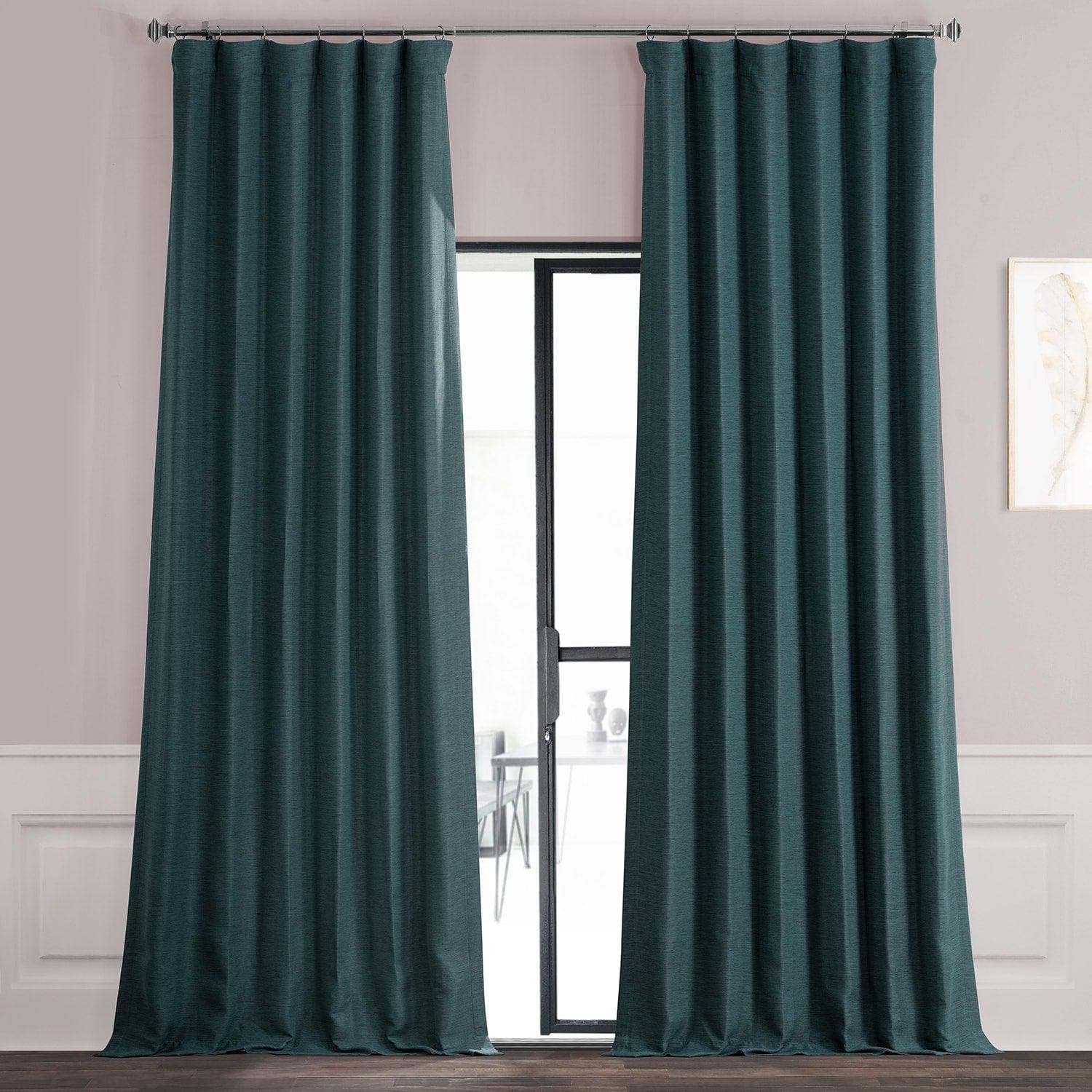 Bayberry Teal Green Textured Blackout Curtains for Bedroom - Thermal Insulated Noise Reducing Drapes for Living Room & Nursery (Set of 2 Panels)