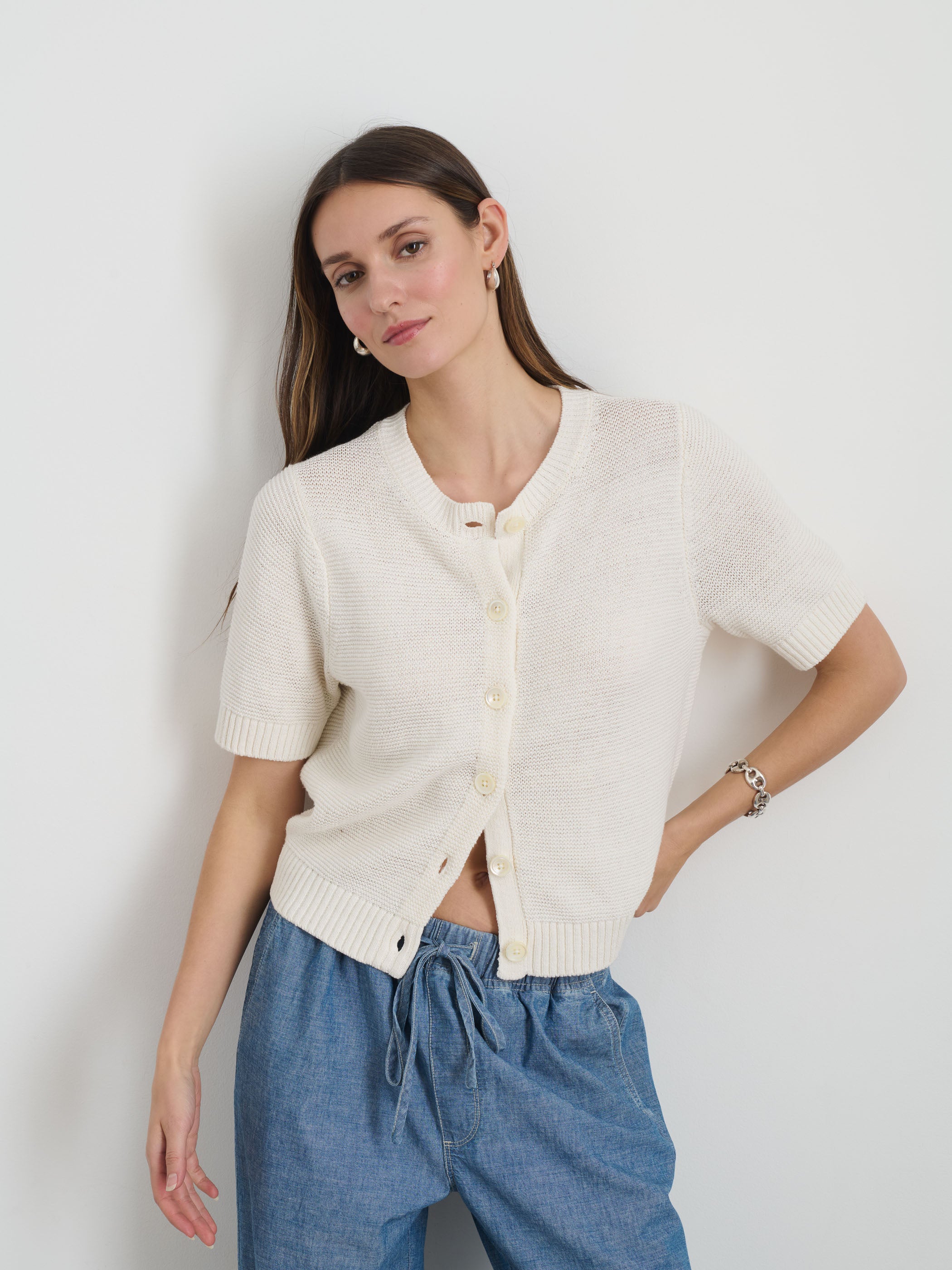 Elle Sweater - Soft Cotton Linen Blend Women's Pullover for Casual Wear & Fall Fashion