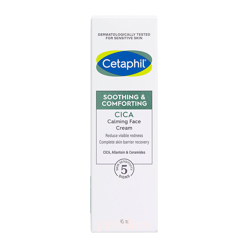 Cetaphil Soothing & Comforting CICA Calming Face Cream 45ml - Sensitive Skin Moisturizer for Dry, Irritated Skin - Perfect for Daily Skincare Routine & Post-Procedure Care