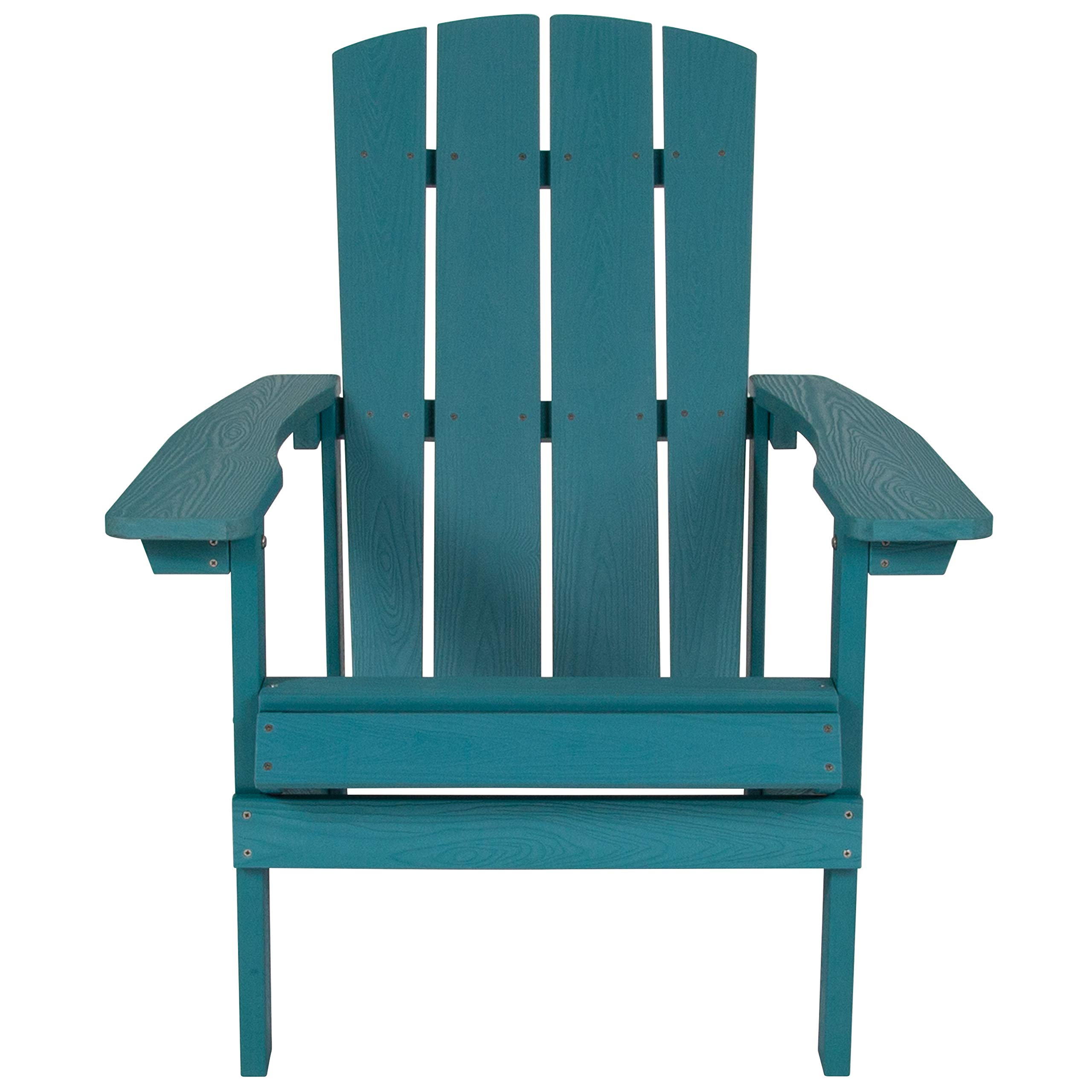 Flash Furniture Charlestown Commercial Grade Indoor/Outdoor Adirondack Chair - Weather Resistant Durable Poly Resin Deck & Patio Seating in Sea Foam Green | Perfect for Backyard, Poolside, Garden & Beach Relaxation
