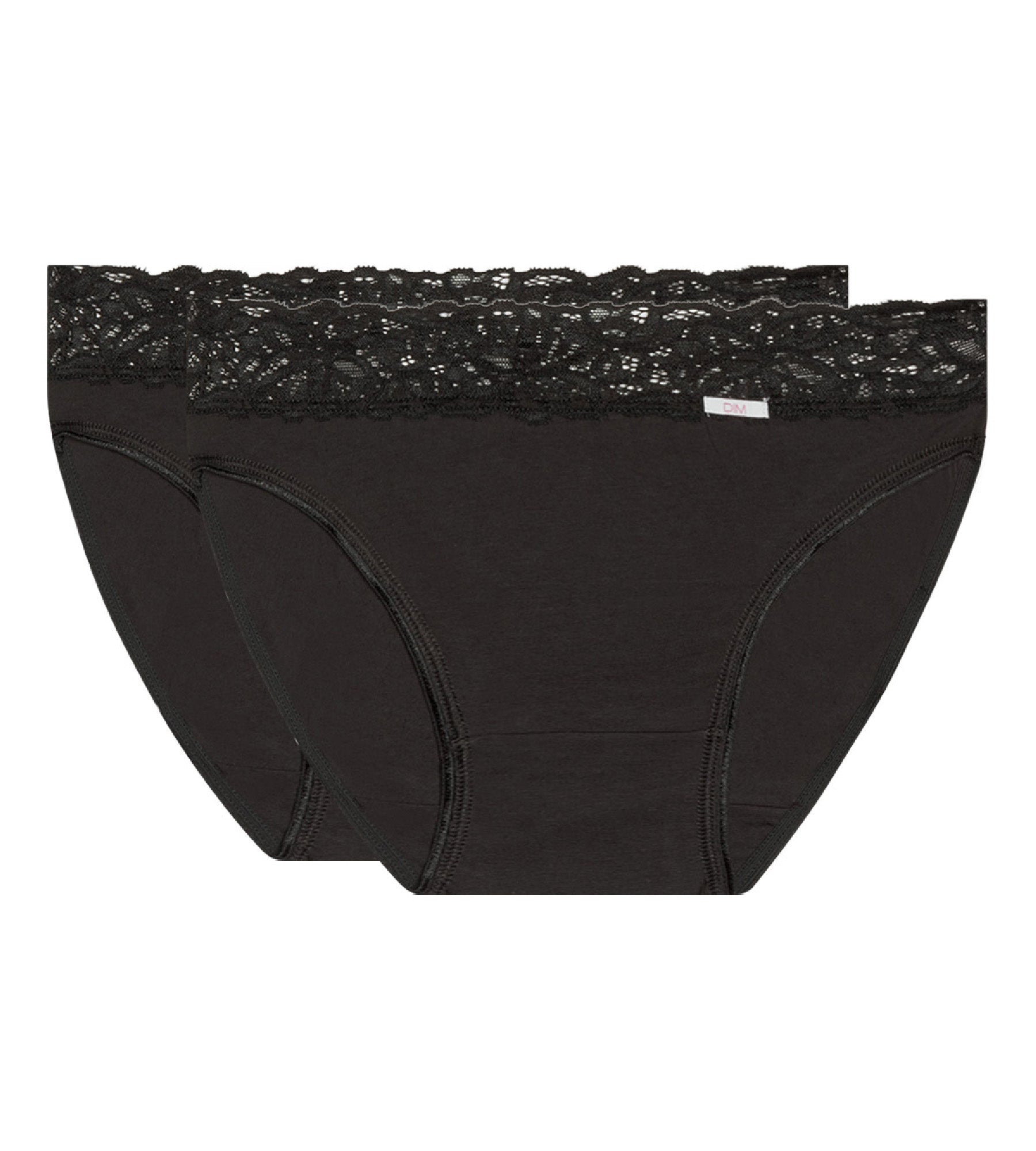 2 Pack Black Cotton Mid-Rise Women's Underwear - Soft & Comfortable for Everyday Wear, Workout & Sleep