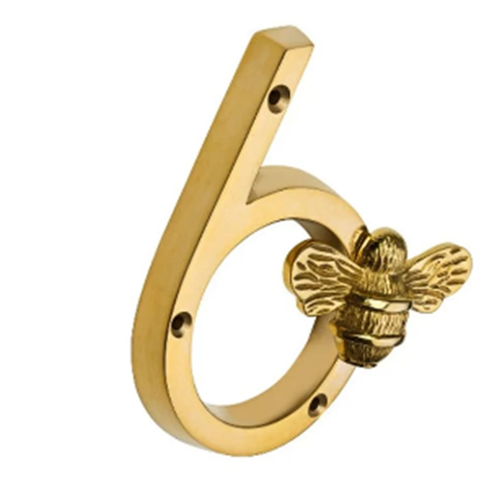 Modern Metal Bee House Number Sign - Outdoor Address Plaque for Mailbox, Front Door, or Garden (Gold, 1) - Perfect for Home Decor & Easy Delivery Identification