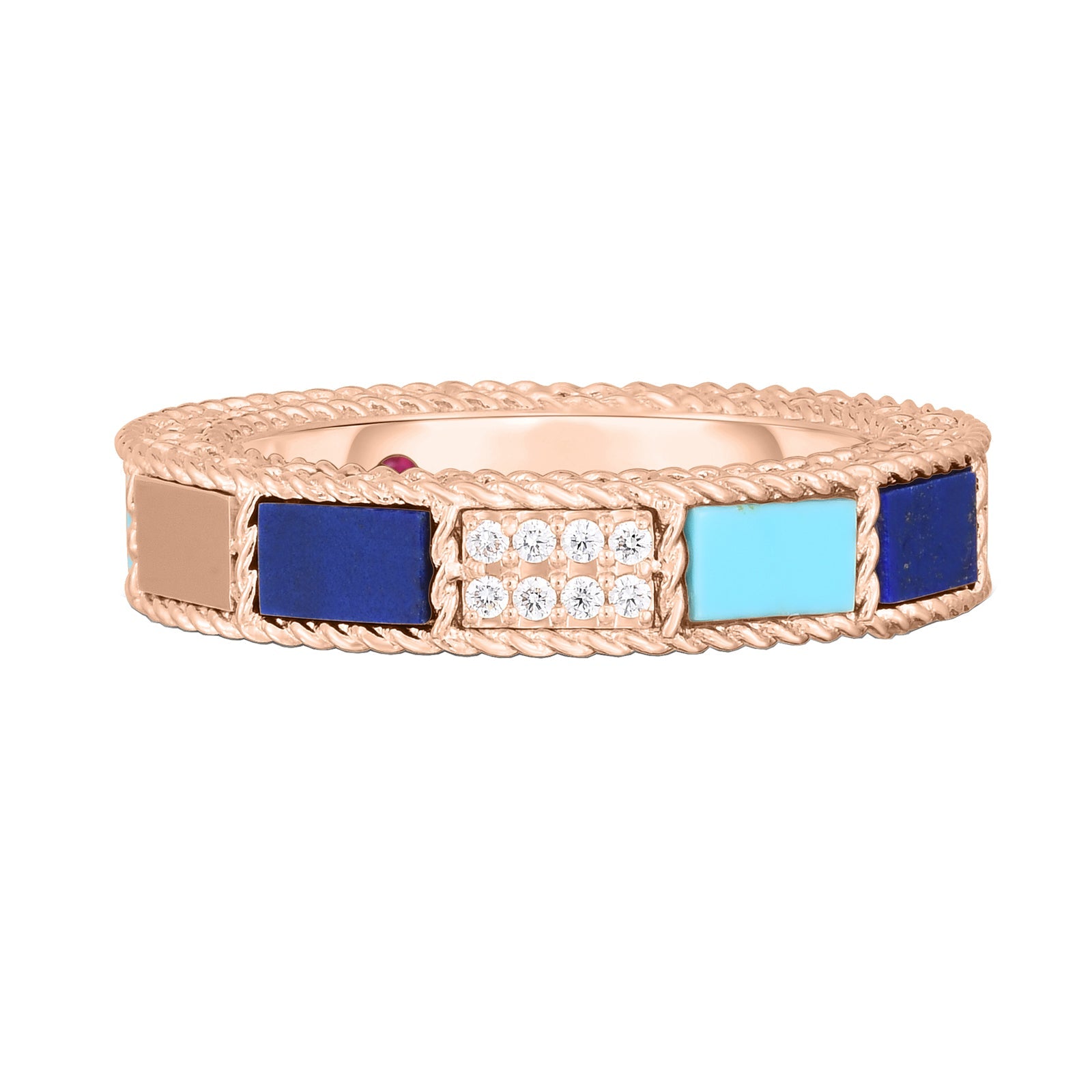 Exquisite Art Deco Style Ring with Genuine Lapis Lazuli, Turquoise & Diamonds - Vintage Inspired Jewelry for Women, Perfect for Weddings, Anniversaries & Special Occasions