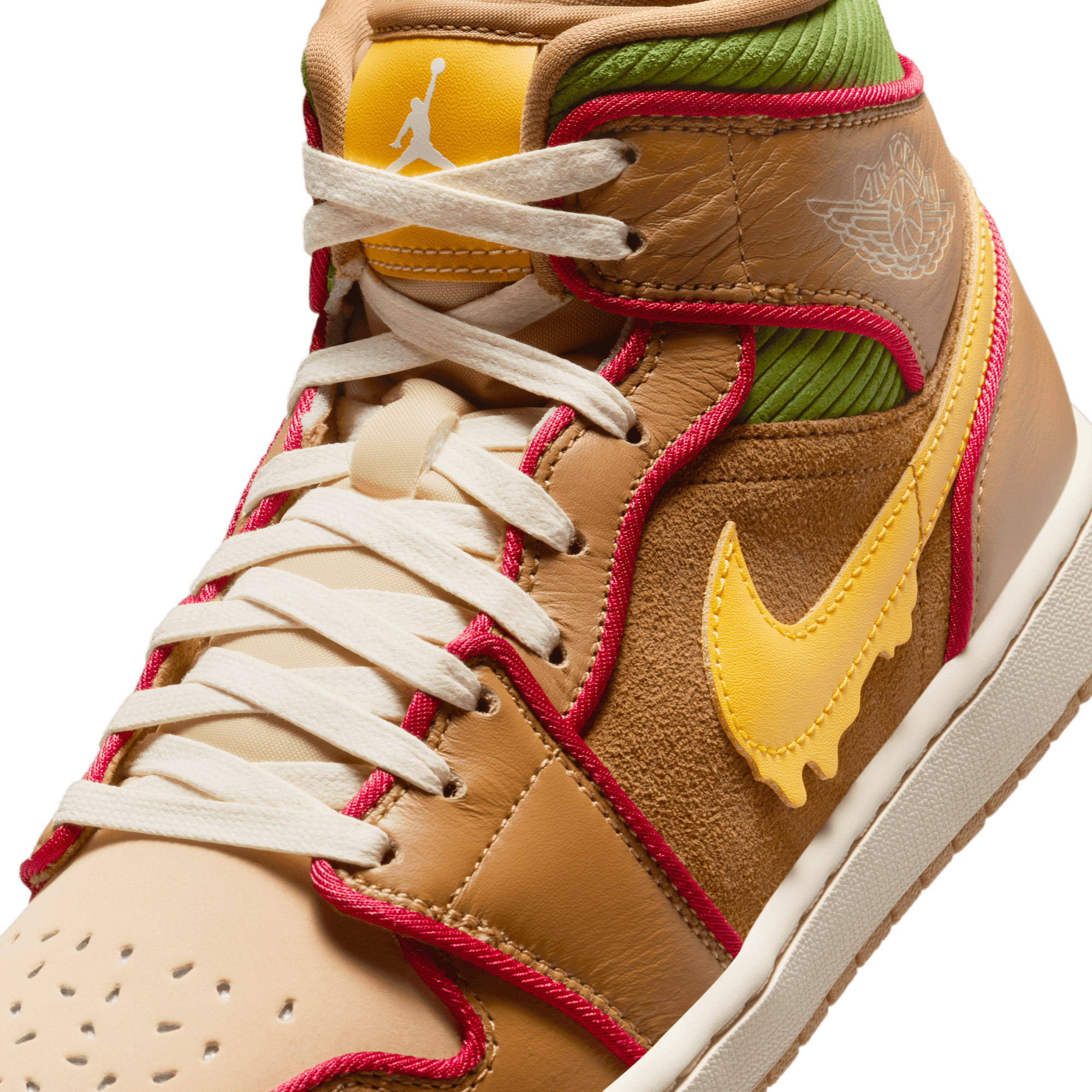 AIR JORDAN 1 MID SE CHEESEBURGER Sneakers - Men's Basketball Shoes with Retro Style & Comfortable Cushioning - Perfect for Streetwear, Casual Outfits & Sneaker Collectors
