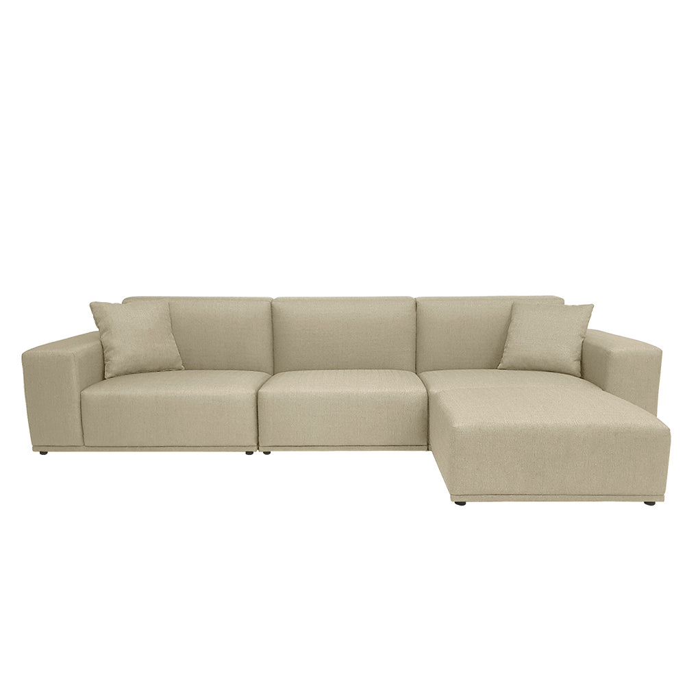 Moota 4-Seater Modular Sofa Set with Ottoman - EcoClean Fabric, Space-Saving Living Room Furniture for Small Apartments & Modern Homes