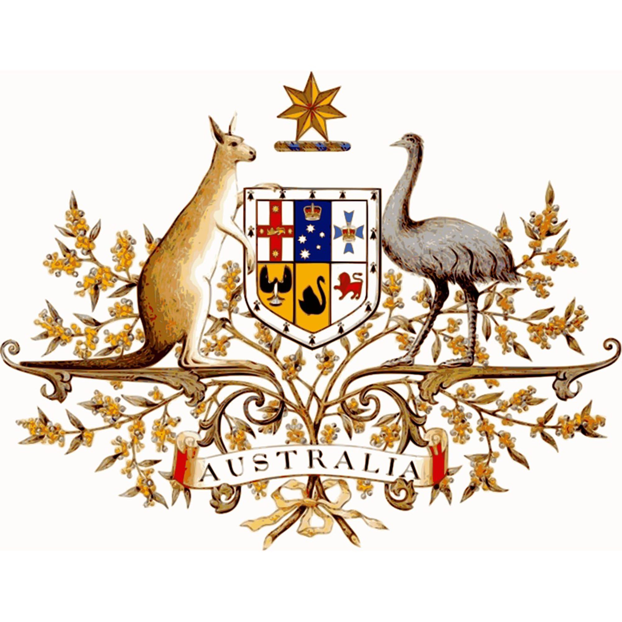 Australian Coat of Arms Rectangle Sticker - Durable Bumper Decal for Cars, Laptops & Windows | Perfect for Travelers, Aussie Pride & Personalization