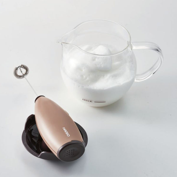 Hario Creamer Z Milk Frother - Handheld Electric Whisk for Latte, Cappuccino & Hot Chocolate - Perfect for Home, Office & Coffee Shops