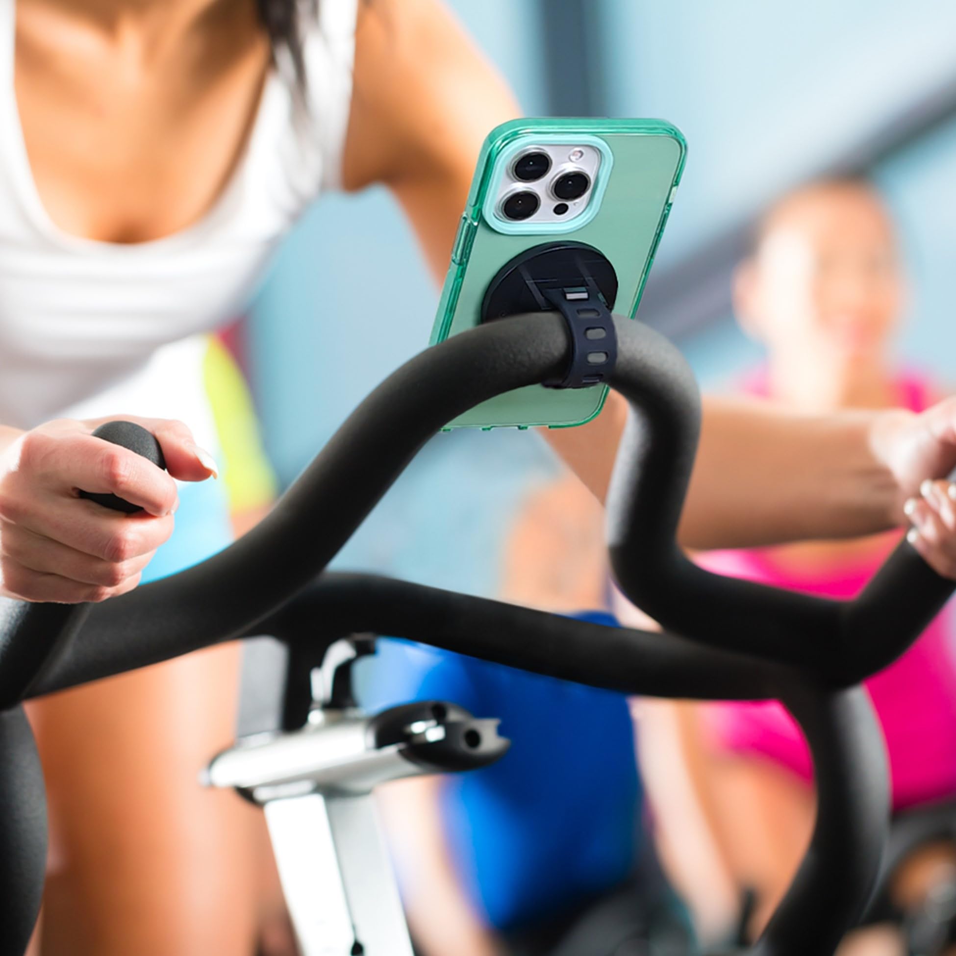 liuliuby Magnetic Peloton Phone Mount - Secure Treadmill & Exercise Bike Phone Holder for MagSafe | Durable Indoor Cycling & Workout Accessories with Strong Magnet Strap | Perfect for Peloton Bike, Treadmill & Home Gym Use