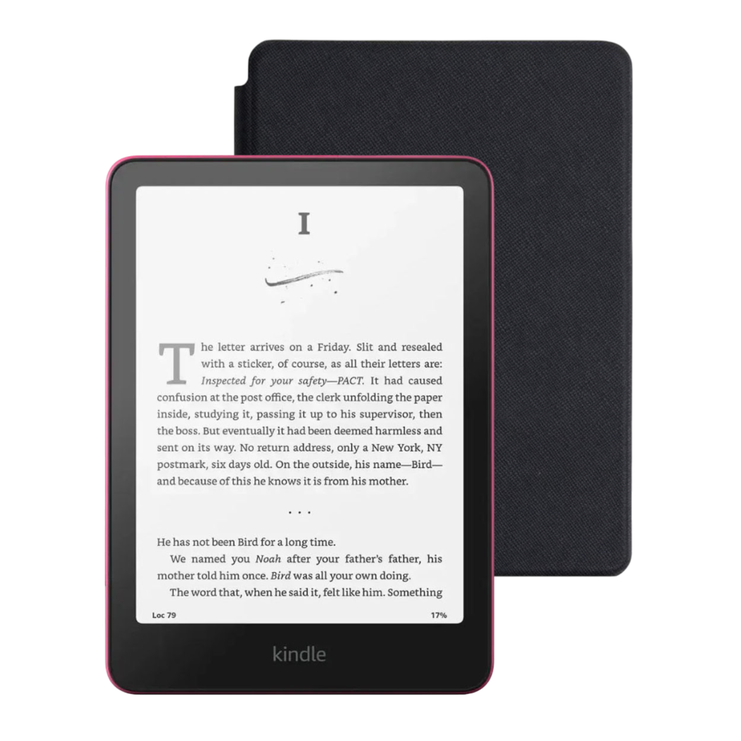 Amazon Kindle Paperwhite 7 (2024) 16GB - Raspberry Color with Premium Black Cover - Perfect for Reading, Travel & Gifts