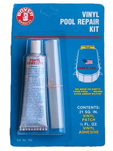 1/2 Oz. Vinyl Pool Repair Kit - Professional Swimming Pool Patch Kit for Leaks & Tears - Waterproof Vinyl Repair for Above Ground & Inground Pools - Perfect for Summer Pool Maintenance & Emergency Repairs
