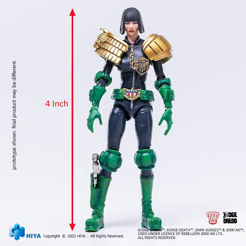 1/18 Scale HIYA 4-Inch Action Figure - Exquisite Mini Series Judge Dredd & Judge Hersch Collectible Toy for Display & Action Play | Perfect for Comic Fans & Collectors