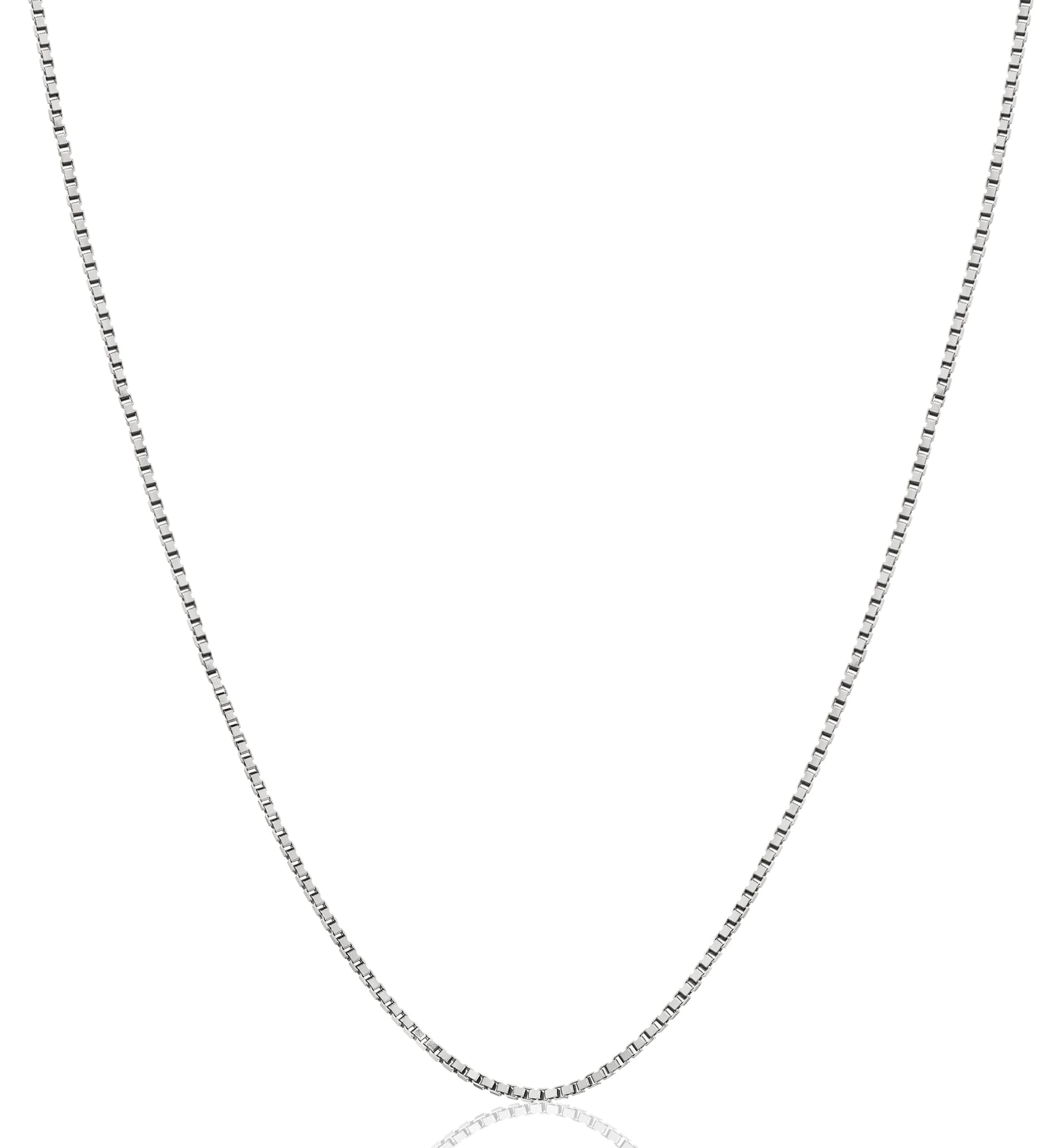 Savlano 925 Sterling Silver 1.1MM Box Chain Necklace for Women & Men - Solid Italian Jewelry with Gift Box - Perfect for Gifts, Anniversaries, Weddings & Everyday Wear