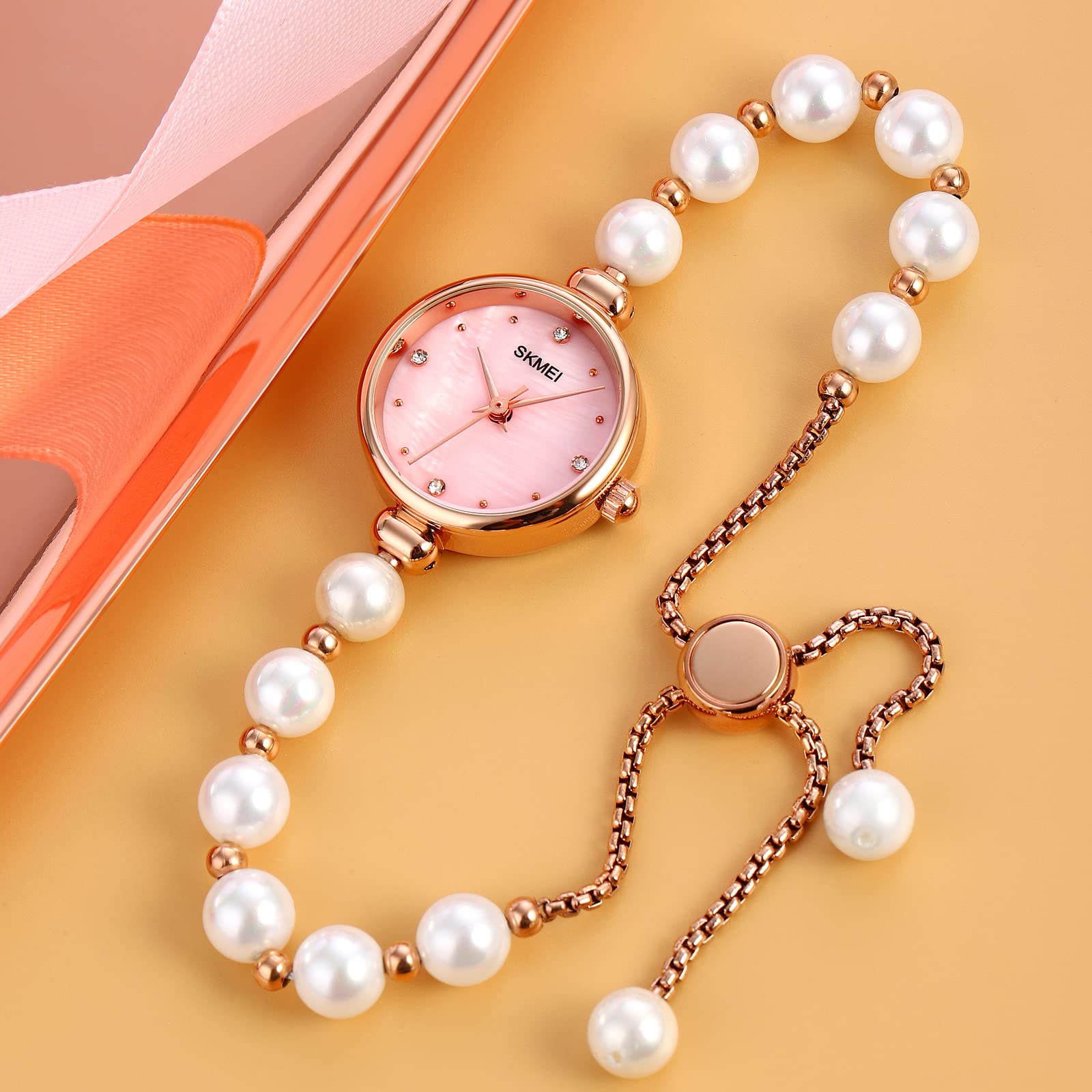 Tonnier Women's Analog Quartz Watch with Diamond Mosaic & Rose Gold Bracelet - Waterproof Dress Watch for Women | Perfect for Formal Events, Office Wear & Special Occasions