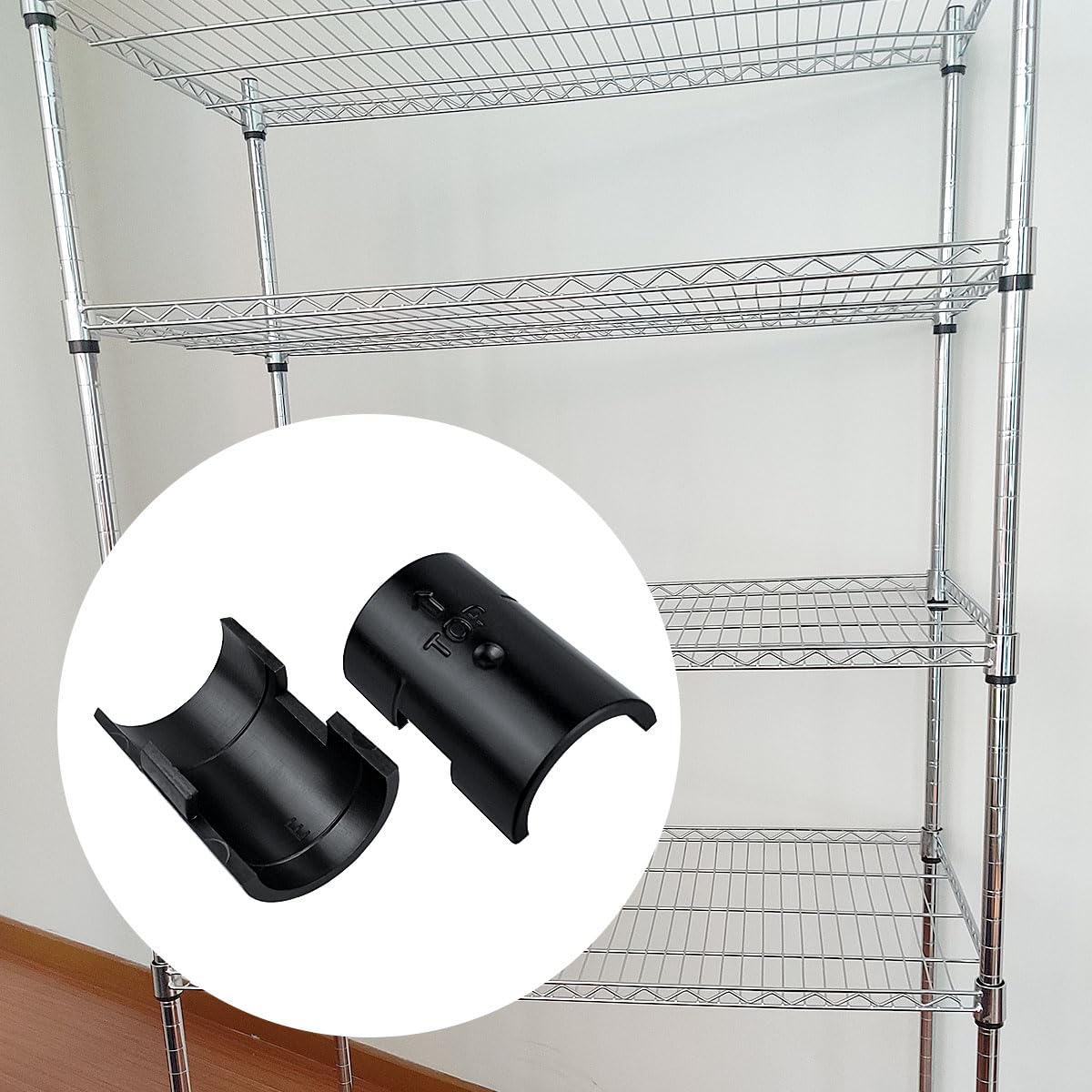 50 Pack Black Plastic Wire Shelving Shelf Lock Clips - 1