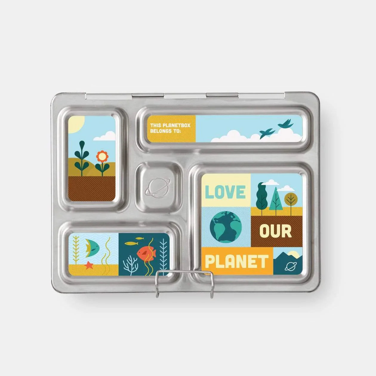 PlanetBox Rover Stainless Steel Bento Lunch Box for Kids & Adults | Eco-Friendly Reusable Food Container | Perfect for School, Work, Picnics & Travel