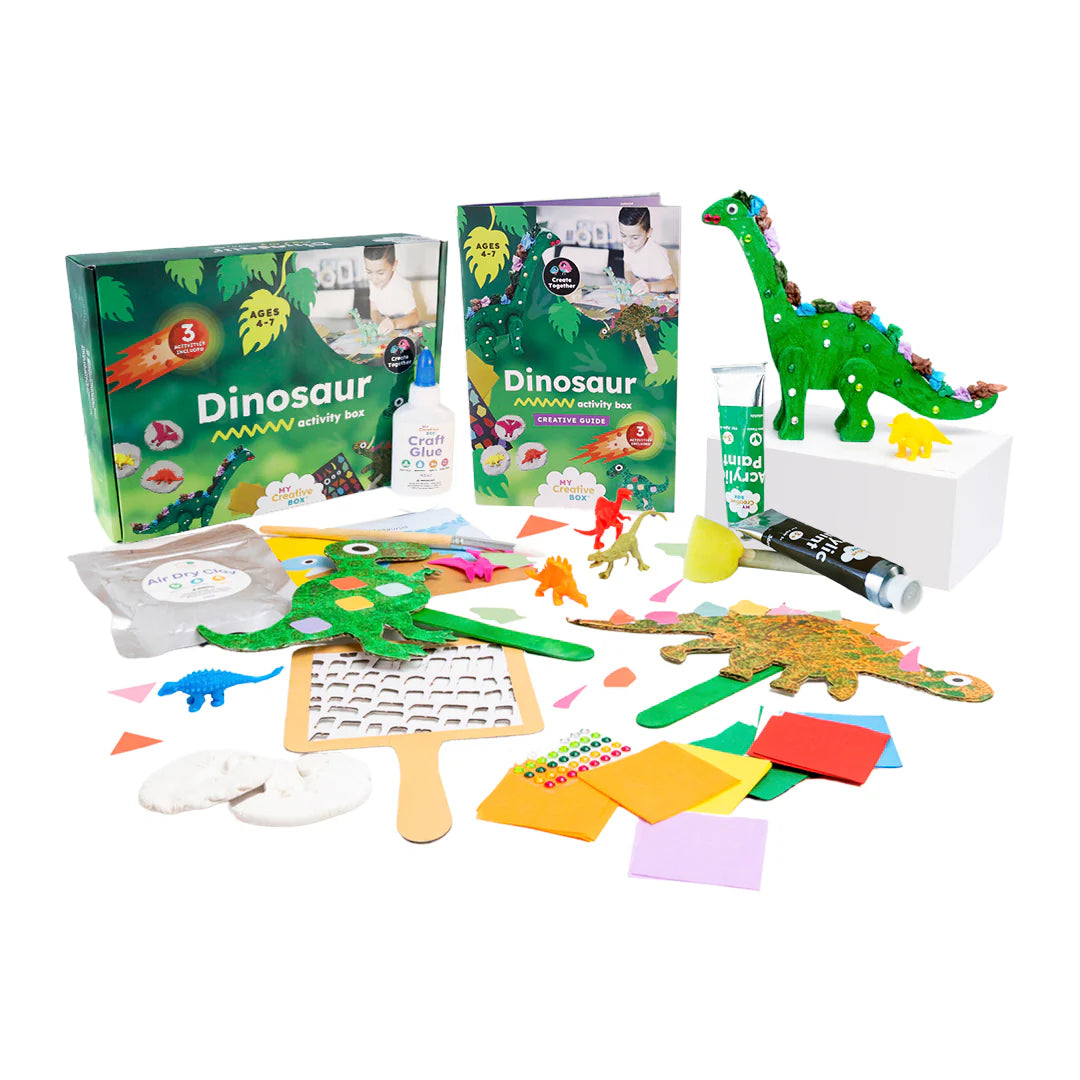 Dinosaur Mini Creative Craft Kit for Kids - DIY Dinosaur Toys for Arts & Crafts, Fun Educational Activity for Birthday Parties & Classroom Projects