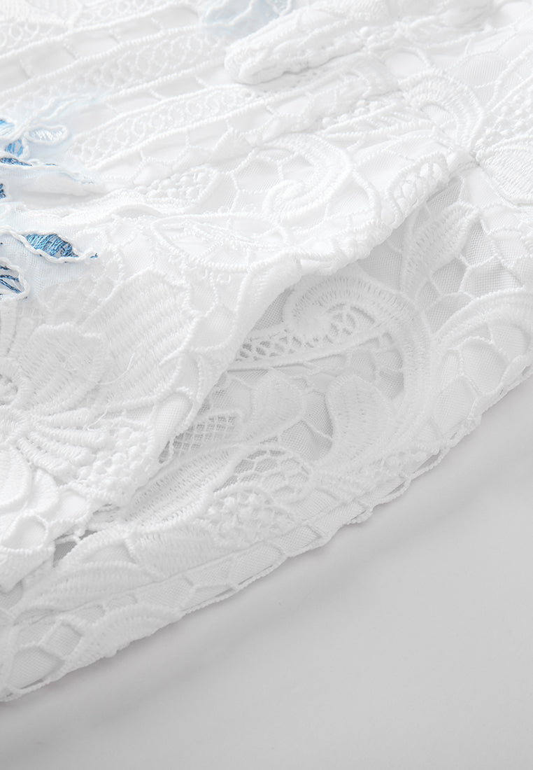 Lace and Embroidery High Waist Shorts for Women - Summer Fashion Stretch Denim Shorts with Floral Design - Perfect for Beach, Party, and Casual Wear