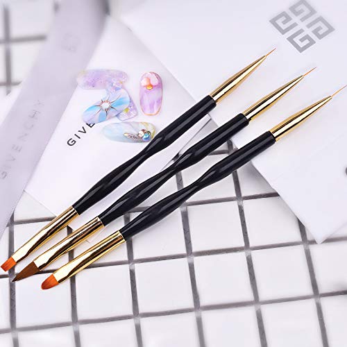 5PCS Nail Dotting Pens & 3PCS Nail Art Brushes - Dual Ended Professional Nail Art Tools for Acrylic Painting, Drawing & Lining - Perfect for DIY Manicures, Salon Nail Designs & Creative Nail Art (8-Piece Set)