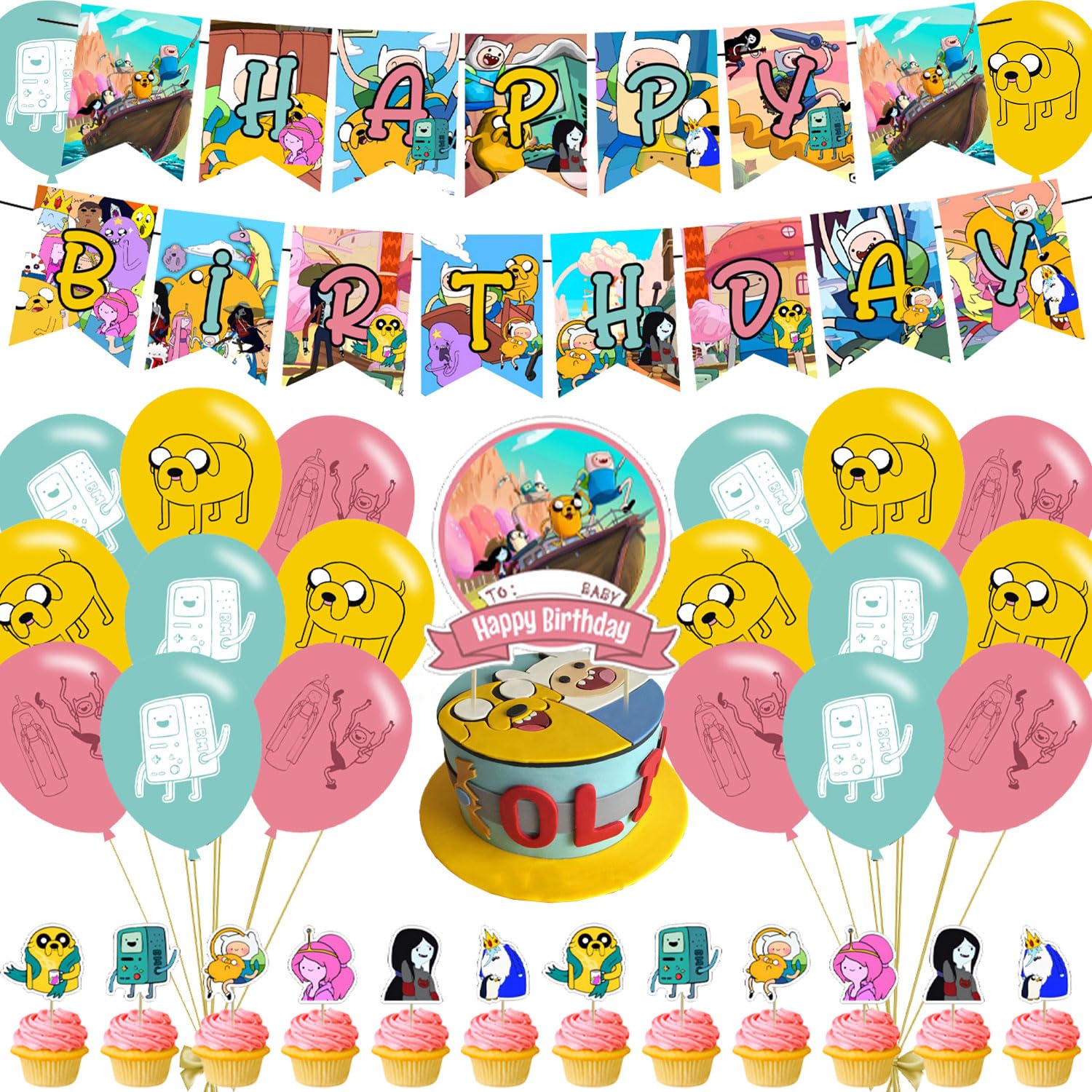 Adventure Themed Birthday Party Decorations Set - Banners, Cake Topper, Cupcake Toppers & Balloons for Kids - Perfect for Boys & Girls Outdoor Exploration Themed Celebrations