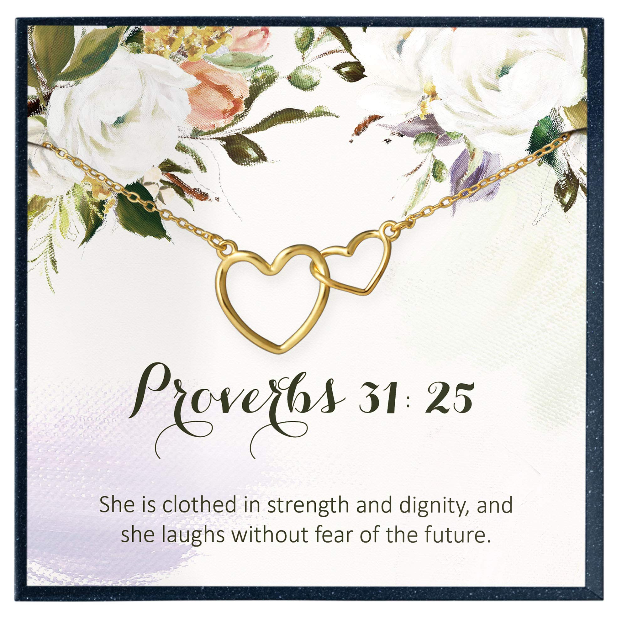 Proverbs 31:25 Inspirational Jewelry - Strength & Faith Gifts for Breast Cancer Survivors, Pastor's Wife, Chemo Patients - Religious Encouragement Present for Women (Perfect for Prayer Support & Recovery)