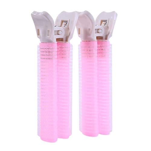 Winwinfly 2PCS Heatless Hair Rollers & Volumizing Root Clips - No Heat Curling Rods for Fine, Thin, Long & Short Hair - Self-Grip Fluffy Bang Curlers for Women & Girls - Perfect for Overnight Styling, Lazy Day Looks & Natural Volume