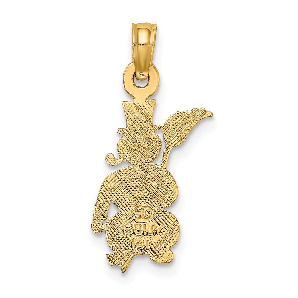14K Yellow Gold Snowman Charm Pendant - Christmas Holiday Jewelry Gift for Women & Girls - Perfect for Necklaces, Bracelets & Holiday Outfits
