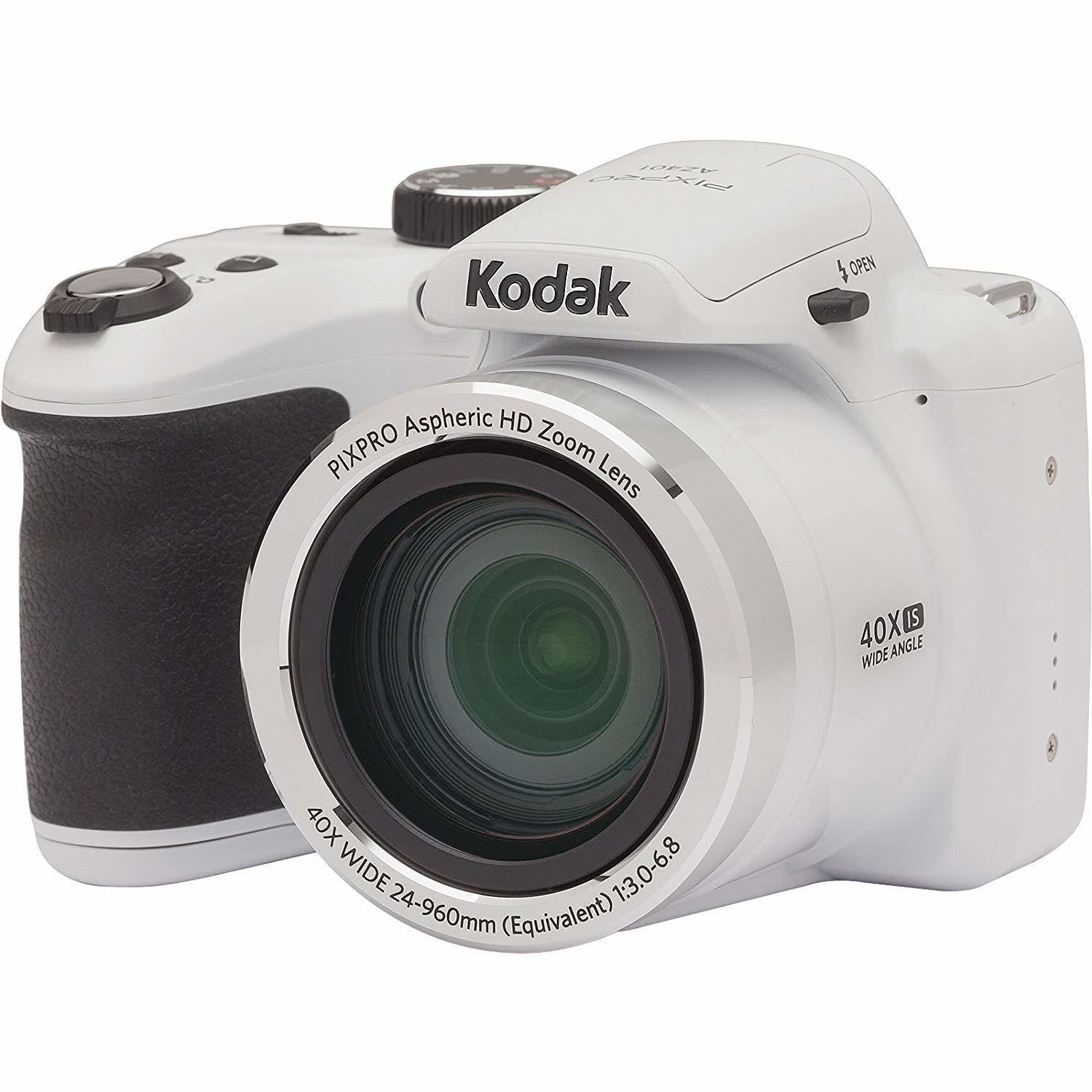 Kodak AZ401WH 40X Optical Zoom Digital Camera with OIS, Built-in Flash & 3
