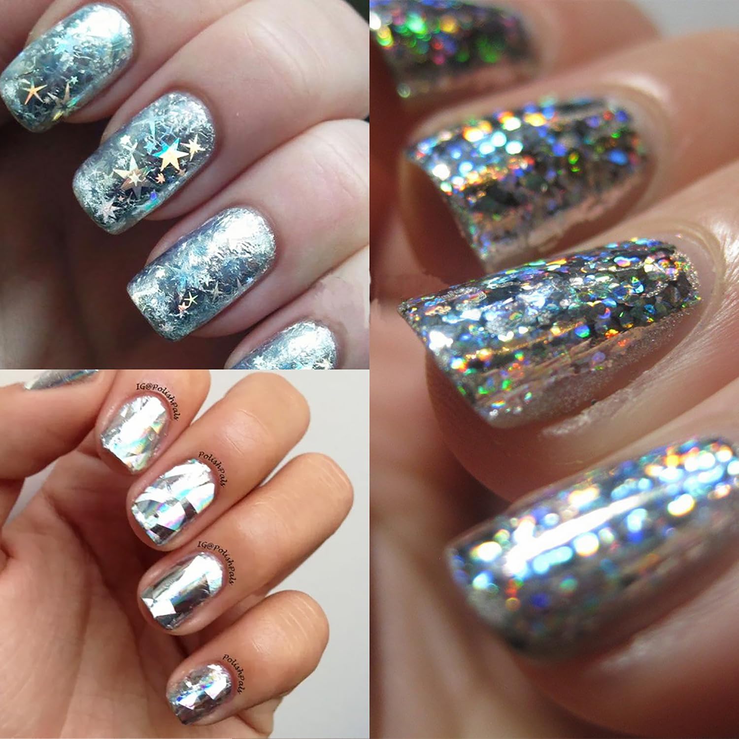 Holographic Laser Nail Foils - 10 Sheets of Starry Sky Nail Transfer Foils for DIY Nail Art, Decals & Wraps | Perfect for Salon, Home Manicure & Party Nail Designs