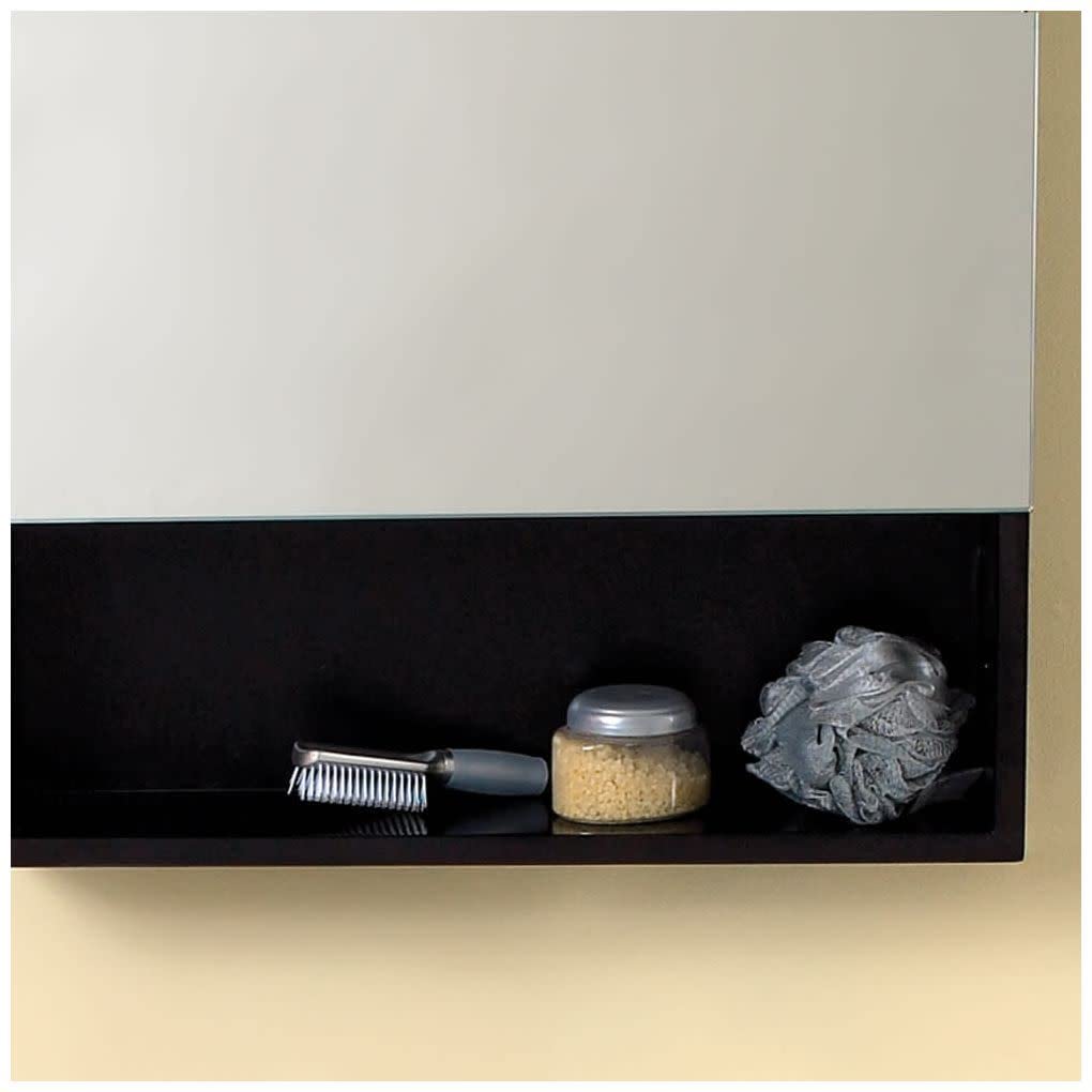Fresca 24 Inch Gray Bathroom Medicine Cabinet with Small Bottom Shelf - Wall Mounted Mirror Storage for Bathroom Organization & Small Space Saving