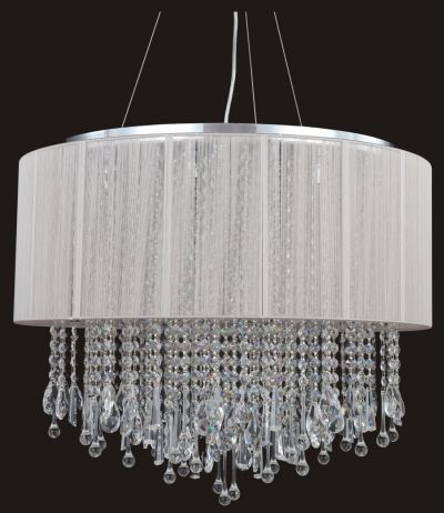 Megan L 1445/12/015 CH Classic Bohemian Crystal Drum Chandelier - Elegant Lighting Fixture for Dining Room, Living Room & Bedroom - Perfect for Home Decor & Interior Design