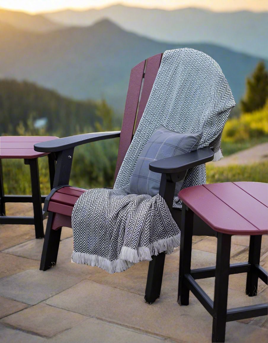 Classic Adirondack Chair - Premium Outdoor Furniture in Garnet & Black Colors | Perfect for Patio, Garden, Deck & Backyard Relaxation