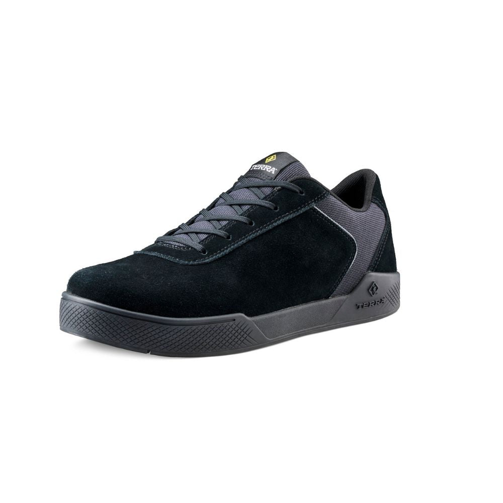 TR0A838YB16 Men's Aluminum Toe Skate Shoes - Lightweight Safety Work Shoes for Skating & Construction - Black Non-Slip Athletic Shoes | Perfect for Skateboarding, Warehouse Work & Outdoor Activities