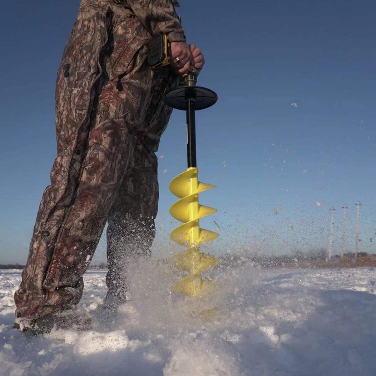 Cordless Nylon Ice Drill Auger with Centering Point Blade - 6