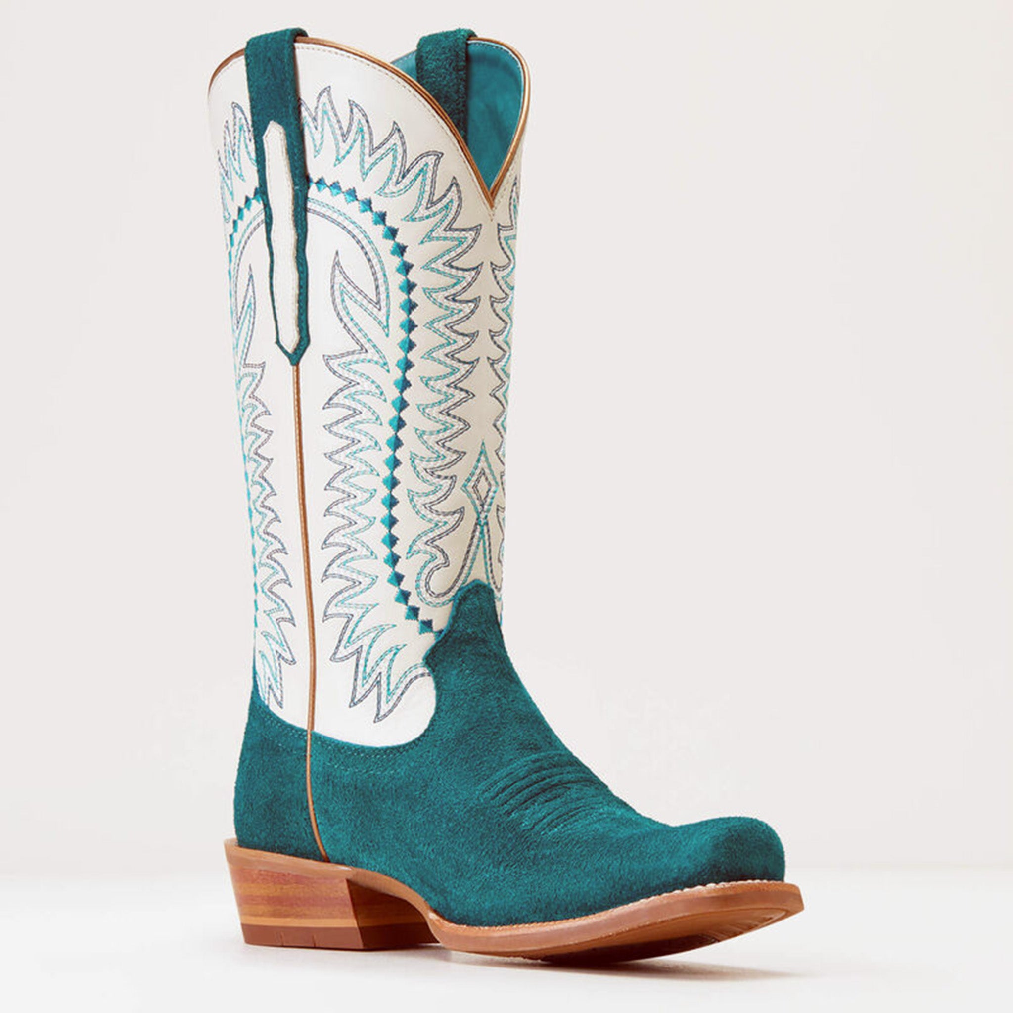Ariat Women's Western Cowboy Boots - Ancient Turquoise Roughout Leather for Comfort & Durability | Perfect for Rodeo, Country Dancing & Outdoor Adventures