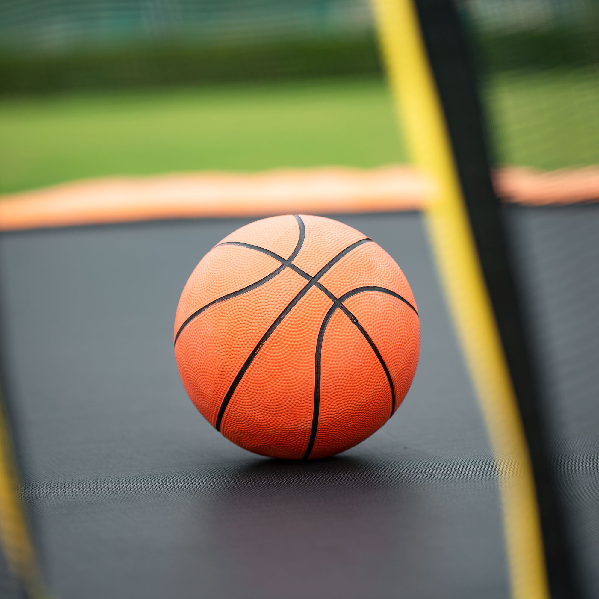 14FT Heavy-Duty Powder Coated Trampoline with Basketball Hoop, Air Pump & Safety Ladder - Outdoor Enclosure for Backyard Fun (Orange) | Perfect for Family Recreation, Kids Play & Fitness Training
